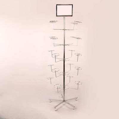 Support de chapeau tournant de chapeau de HongChuang 5-Tier 20, support de plancher en métal pour des chapeaux avec l'annonce