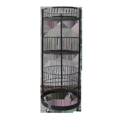 Taille noire du cylindre 497mm Dia Grocery Display Rack 1080mm en métal