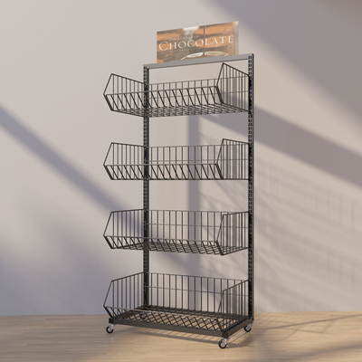 Rayonnage végétal d'épicerie de coffret d'étalage de support de support de cuisine de panier de 4 pneus