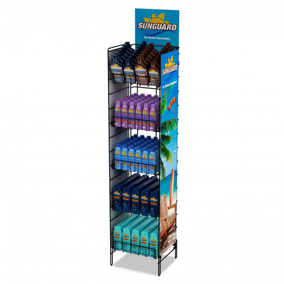 Pliez l'affichage de supermarché de plancher étire 16" système large de rayonnage de support