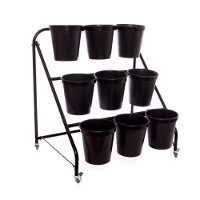Étagère de pot de fleur de présentoir de fleur de rangée du jardin 3 de mariage d'OEM