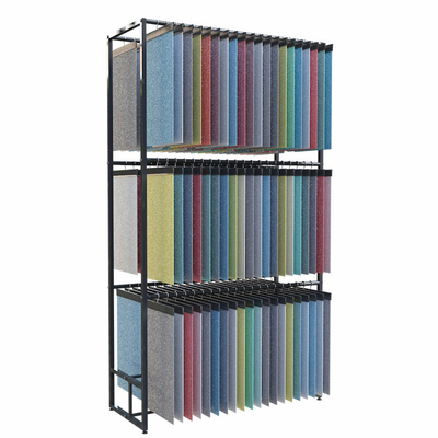 Support d'affichage fait sur commande de tissu de rangées de Rack Black Three d'organisateur d'habillement de couche