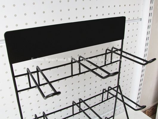 Support d'affichage noir de batterie de H500mm W310mm, plaquette perforée de support d'outil de mur de garage