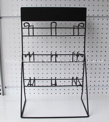 Support d'affichage noir de batterie de H500mm W310mm, plaquette perforée de support d'outil de mur de garage