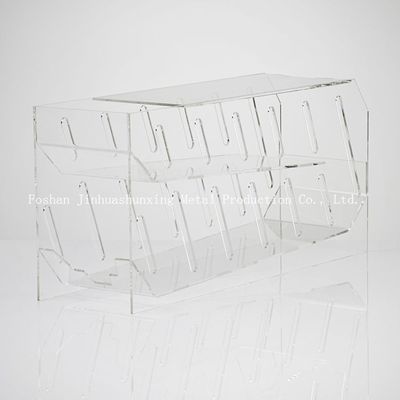 Le pneu portatif de TUV deux délivrent un certificat la boîte de rangement acrylique claire pour la boisson, support en plastique de stockage d'office de nourriture en boîte