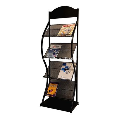 La magazine en métal de pneus de H1500mm L480mm quatre, journaux montrent le support  Pour la librairie, annonce
