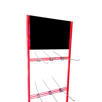 Support d'affichage accrochant rouge adapté aux besoins du client de support en métal pour les magasins de détail de supermarché
