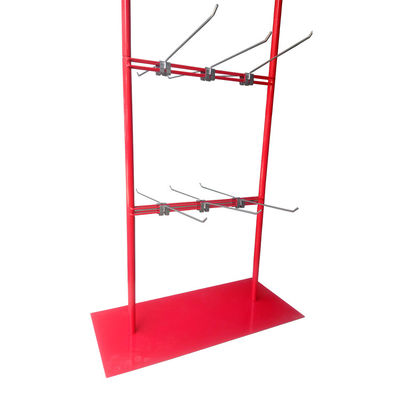 Support d'affichage accrochant rouge adapté aux besoins du client de support en métal pour les magasins de détail de supermarché