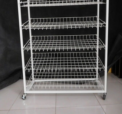 Support de Mesh Wire Storage Display Rack de marchandises de pain de boulangerie avec des roues