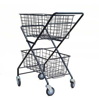 Deux couches de H950mm W600mm d'article de sport de support de stockage, chariot à balle de tennis pliable