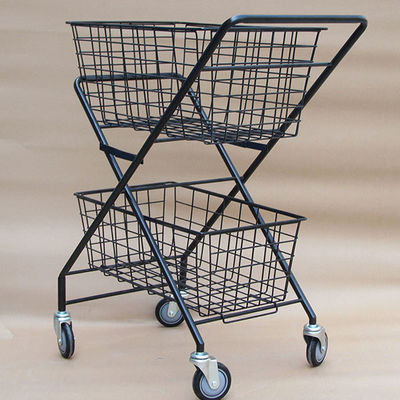 Deux couches de H950mm W600mm d'article de sport de support de stockage, chariot à balle de tennis pliable