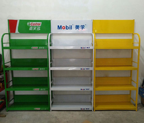 Les accessoires de étagère faits sur commande de voiture de supermarché montrent pour étirer le blanc jaune vert