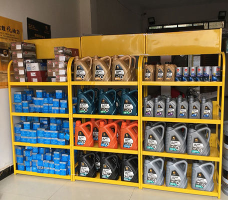 Les accessoires de étagère faits sur commande de voiture de supermarché montrent pour étirer le blanc jaune vert