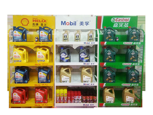 Les accessoires de étagère faits sur commande de voiture de supermarché montrent pour étirer le blanc jaune vert