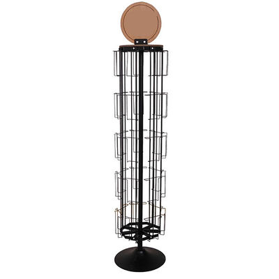 Support d'affichage de rotation de L350mm H1600mm, présentoir tournant de carte avec le miroir