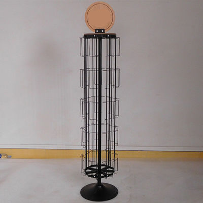 Support d'affichage de rotation de L350mm H1600mm, présentoir tournant de carte avec le miroir