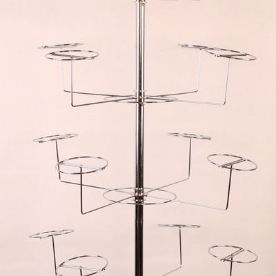 Support de chapeau tournant de chapeau de HongChuang 5-Tier 20, support de plancher en métal pour des chapeaux avec l'annonce