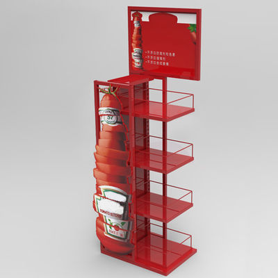 Support d'affichage de boisson de bière de soude de supermarché de couleur rouge de Fashoinable