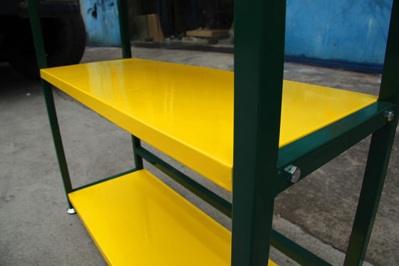 Rangées jaunes du support d'affichage de lubrifiant de certificat de la couleur TUV quatre