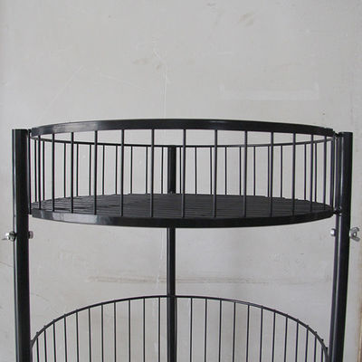 Taille noire du cylindre 497mm Dia Grocery Display Rack 1080mm en métal