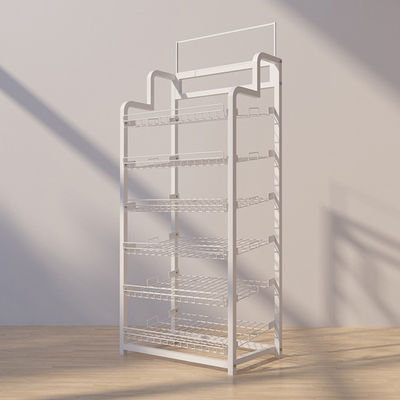 Supports d'affichage à plusieurs niveaux adaptés aux besoins du client de supermarché de couleur pour le gâteau de biscuit de pain