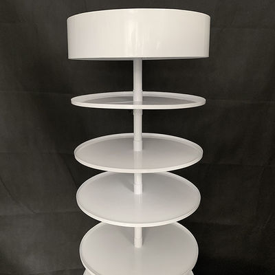 Support d'affichage tournant de la taille 1810mm de la largeur 600mm, présentoir rond en métal blanc