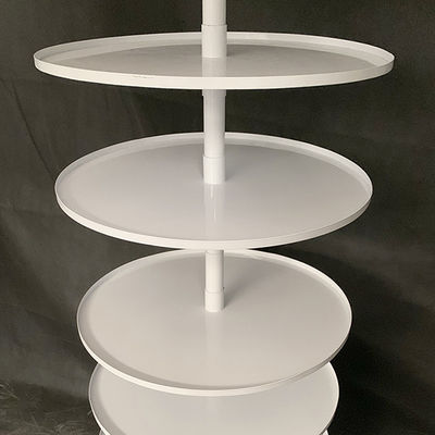 Support d'affichage tournant de la taille 1810mm de la largeur 600mm, présentoir rond en métal blanc