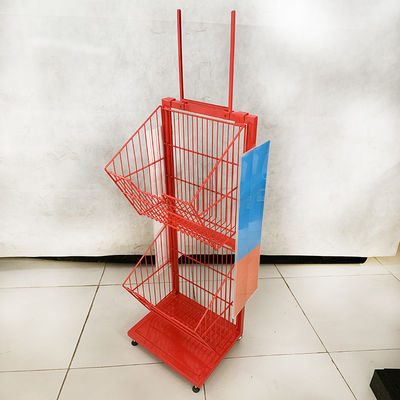 Supports d'affichage de supermarché de longueur de Mesh Wire Red Color 400mm pour la sucrerie de biscuits