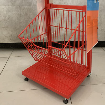 Supports d'affichage de supermarché de longueur de Mesh Wire Red Color 400mm pour la sucrerie de biscuits