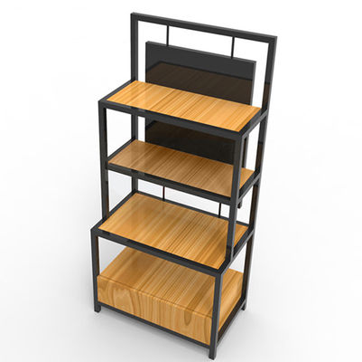 Fer de la largeur 350mm de la longueur 650mm et étagères en bois, fer et noir en bois d'étagère