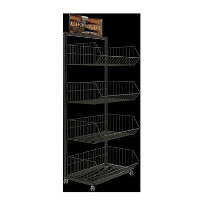 Rayonnage végétal d'épicerie de coffret d'étalage de support de support de cuisine de panier de 4 pneus