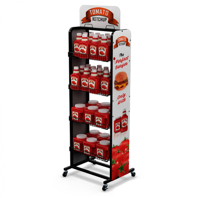 10kg/affichage supermarché de couche étire le marchandiseur de plancher dégrossi par 2