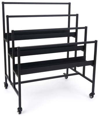Étagères à livres mobiles noires d'Art Display Stand 3-Tiered, support d'affichage pour le prix de magasin
